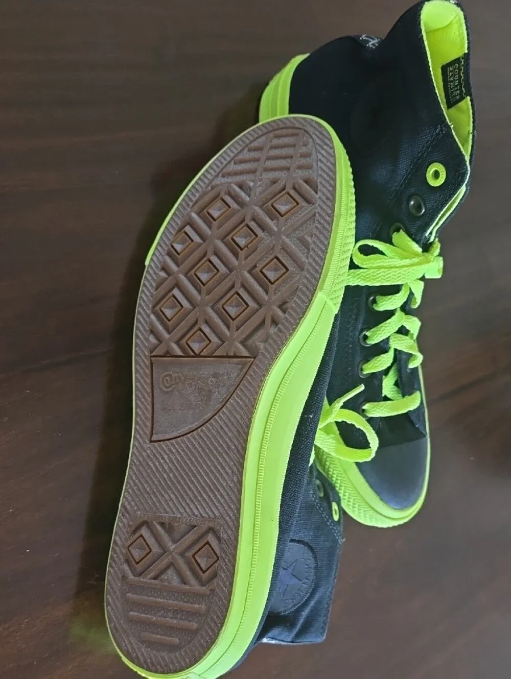 Mens Converse High-top Black And Neon Green